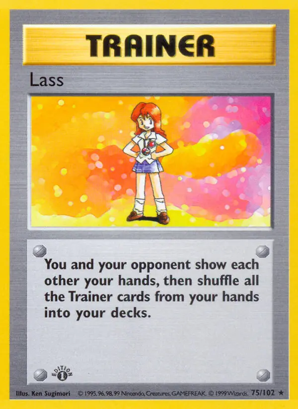 Lass Rare Pokemon card #75 from Base Set