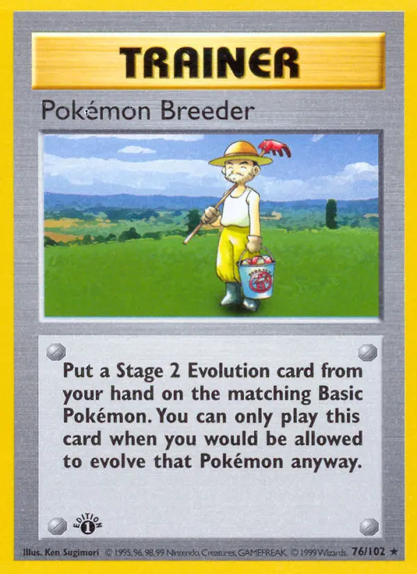 Pokémon Breeder Rare Pokemon card #76 from Base Set