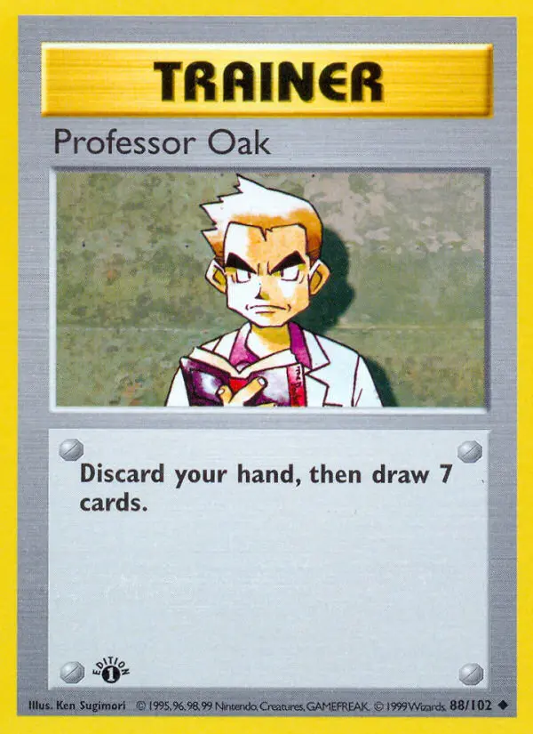 Professor Oak Uncommon Pokemon card #88 from Base Set