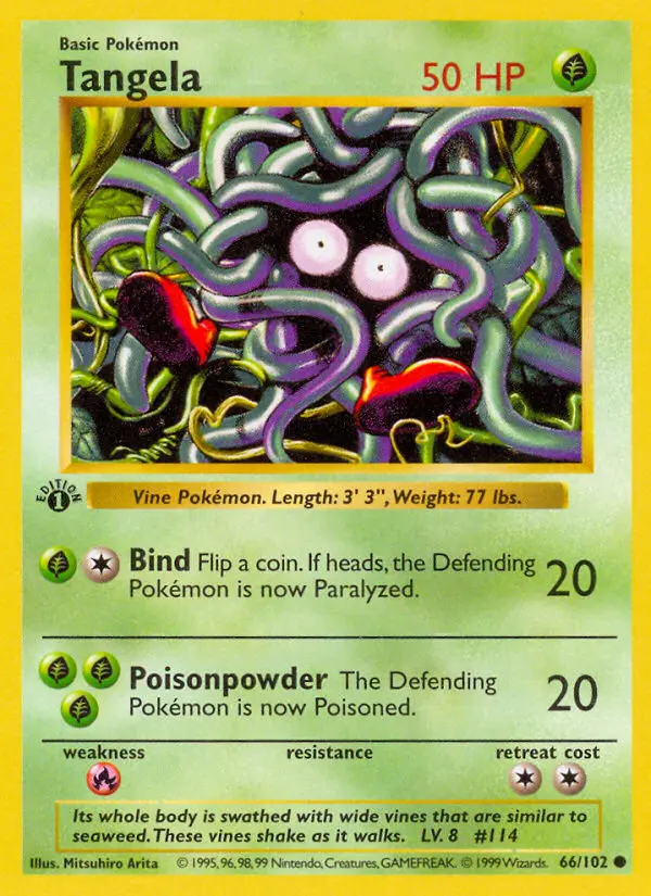 Tangela Common Pokemon card #66 from Base Set