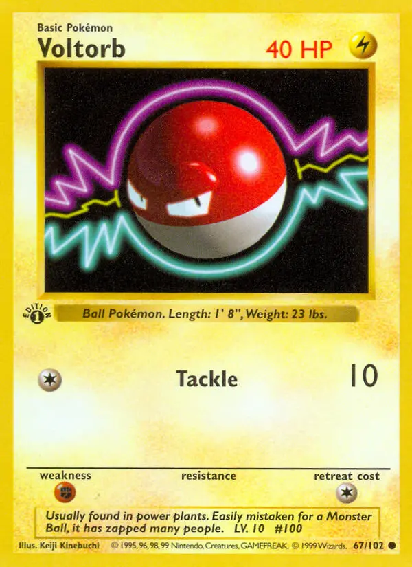 Voltorb Common Pokemon card #67 from Base Set
