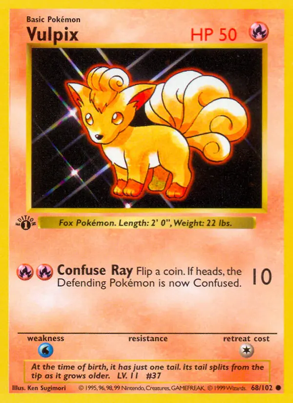 Vulpix Common Pokemon card #68 from Base Set