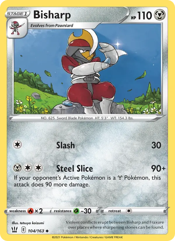Bisharp Uncommon Pokemon card #104 from Battle Styles