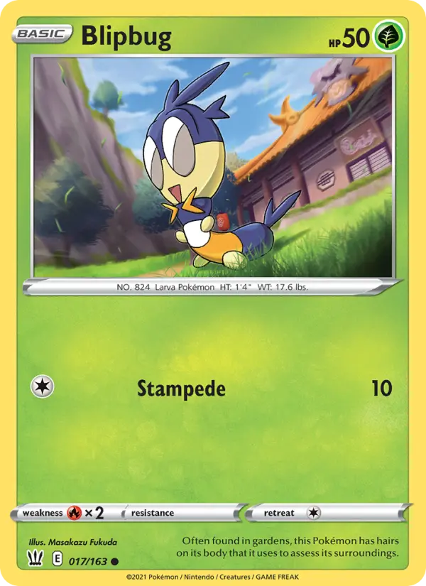 Blipbug Common Pokemon card #17 from Battle Styles
