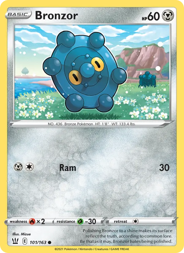 Bronzor Common Pokemon card #101 from Battle Styles
