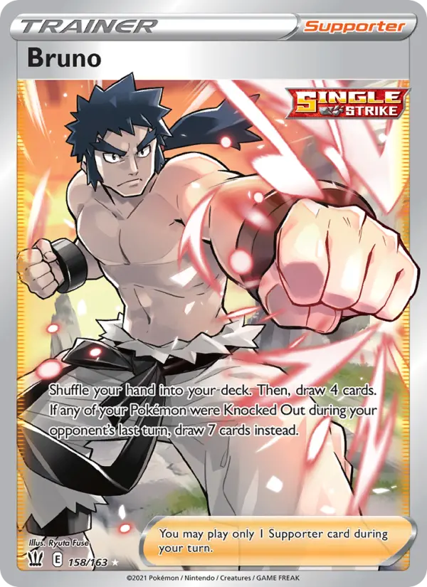 Bruno Ultra Rare Pokemon card #158 from Battle Styles