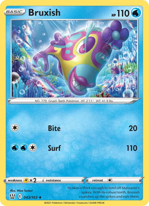 Bruxish Uncommon Pokemon card #43 from Battle Styles