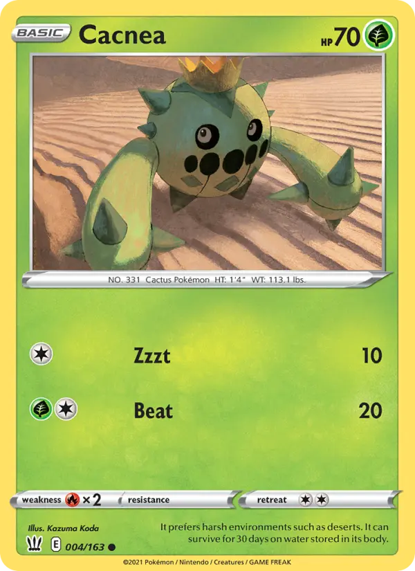 Cacnea Common Pokemon card #4 from Battle Styles