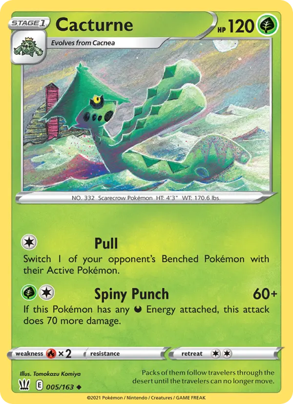 Cacturne Uncommon Pokemon card #5 from Battle Styles