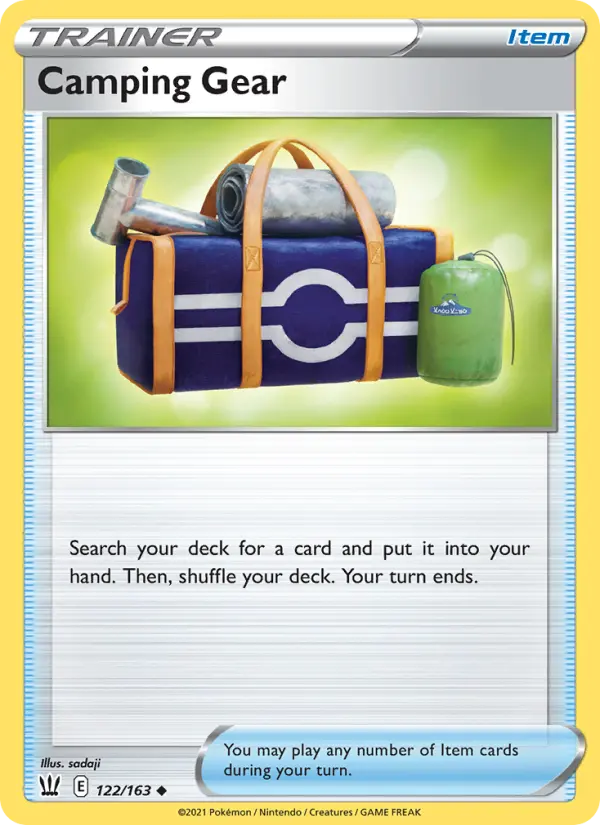 Camping Gear Uncommon Pokemon card #122 from Battle Styles