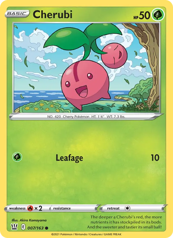 Cherubi Common Pokemon card #7 from Battle Styles