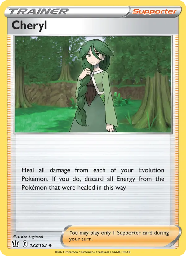 Cheryl Uncommon Pokemon card #123 from Battle Styles