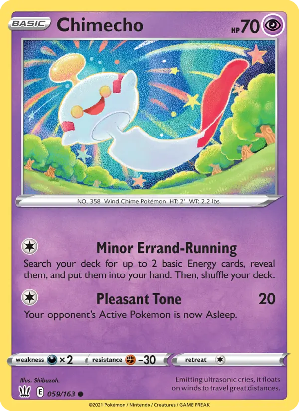 Chimecho Common Pokemon card #59 from Battle Styles