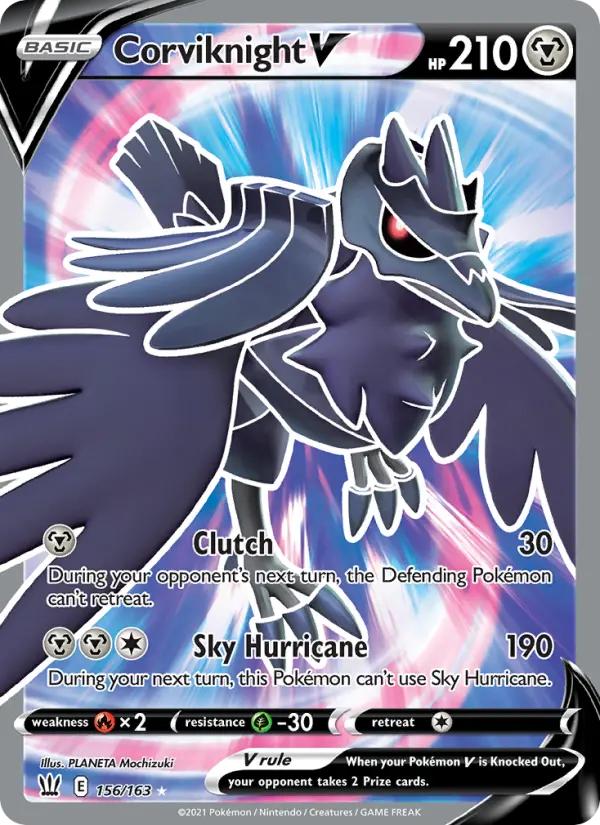 Corviknight V Ultra Rare Pokemon card #156 from Battle Styles