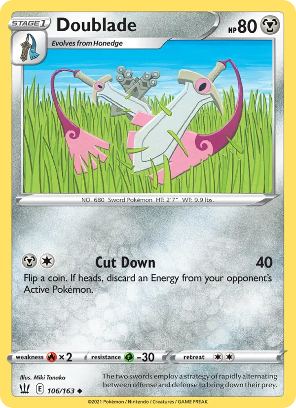 Doublade Uncommon Pokemon card #106 from Battle Styles
