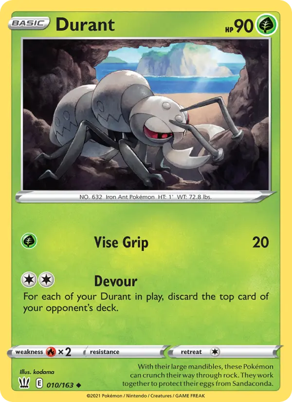 Durant Uncommon Pokemon card #10 from Battle Styles