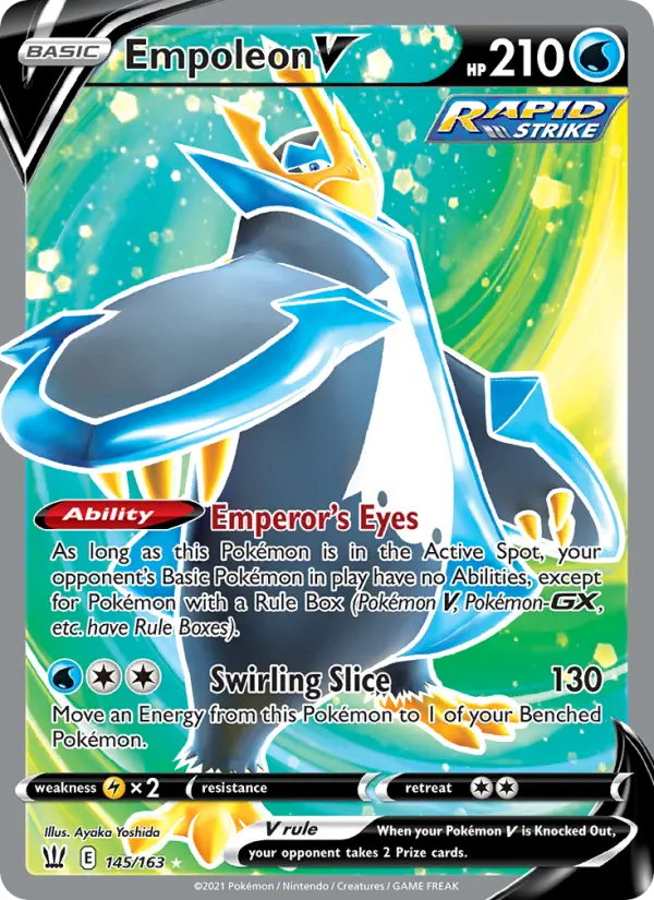 Empoleon V Ultra Rare Pokemon card #145 from Battle Styles