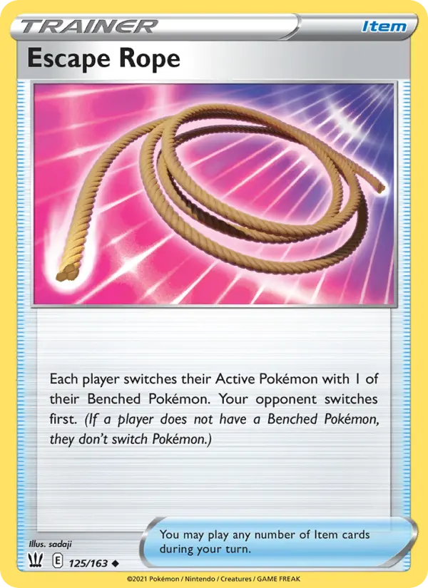 Escape Rope Uncommon Pokemon card #125 from Battle Styles