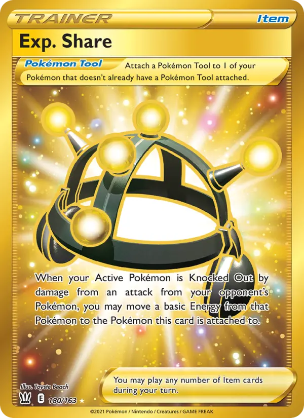 Exp. Share Secret Rare Pokemon card #180 from Battle Styles