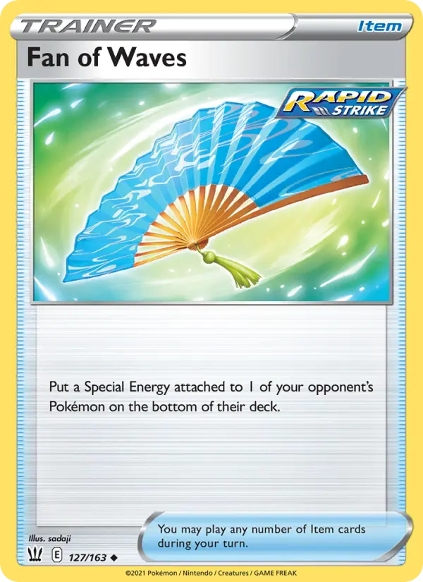Fan of Waves Uncommon Pokemon card #127 from Battle Styles