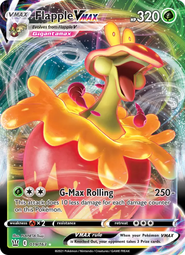 Flapple VMAX Holo Rare VMAX Pokemon card #19 from Battle Styles