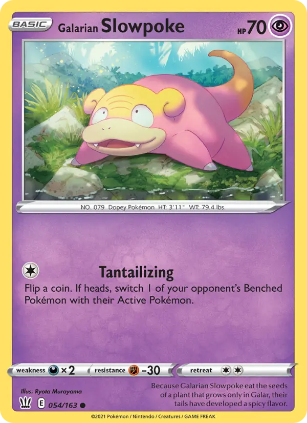 Galarian Slowpoke Common Pokemon card #54 from Battle Styles