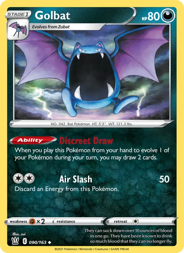 Golbat Uncommon Pokemon card #90 from Battle Styles