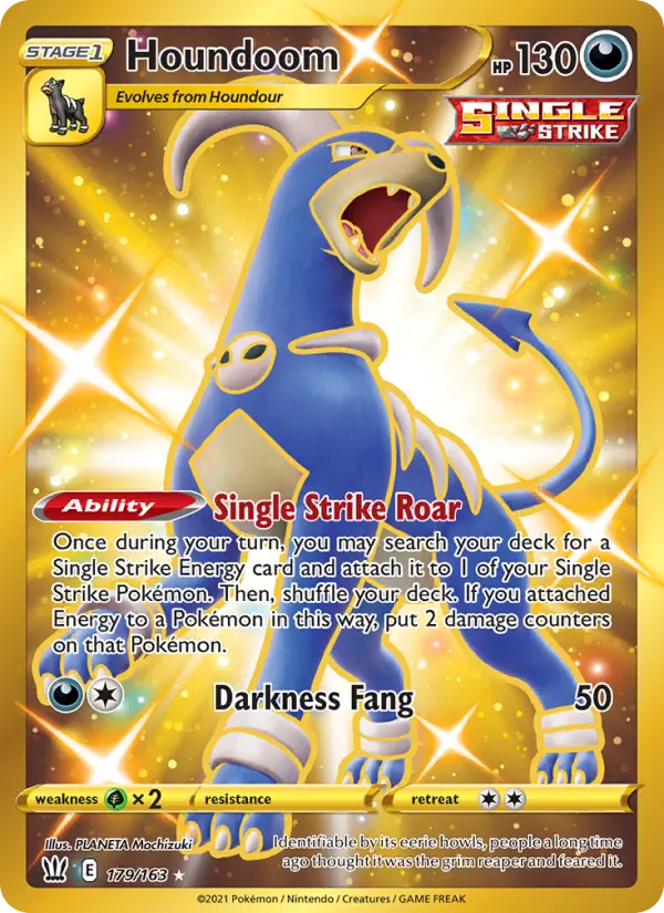 Houndoom Secret Rare Pokemon card #179 from Battle Styles