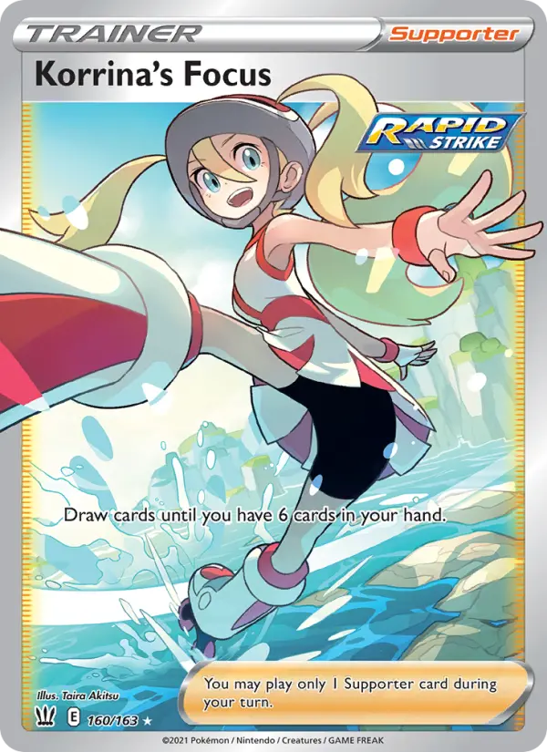 Korrina's Focus Ultra Rare Pokemon card #160 from Battle Styles
