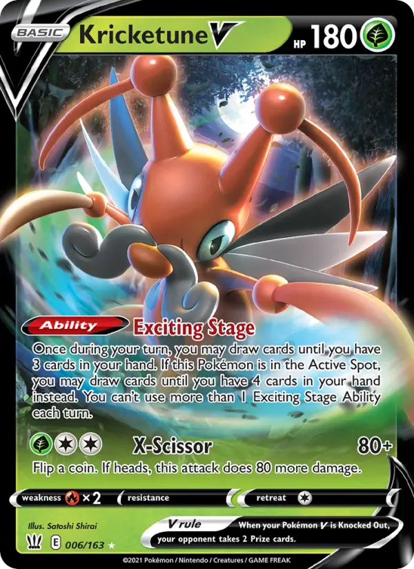 Kricketune V Holo Rare V Pokemon card #6 from Battle Styles