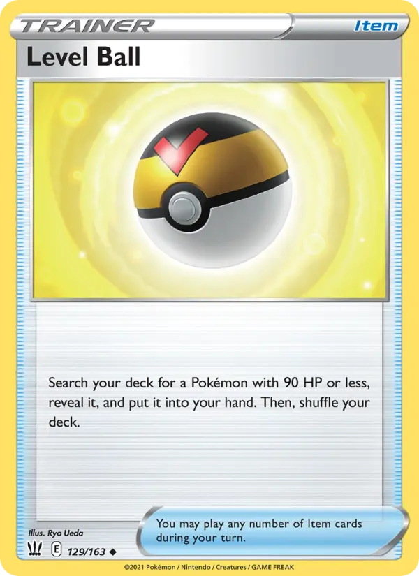 Level Ball Uncommon Pokemon card #129 from Battle Styles