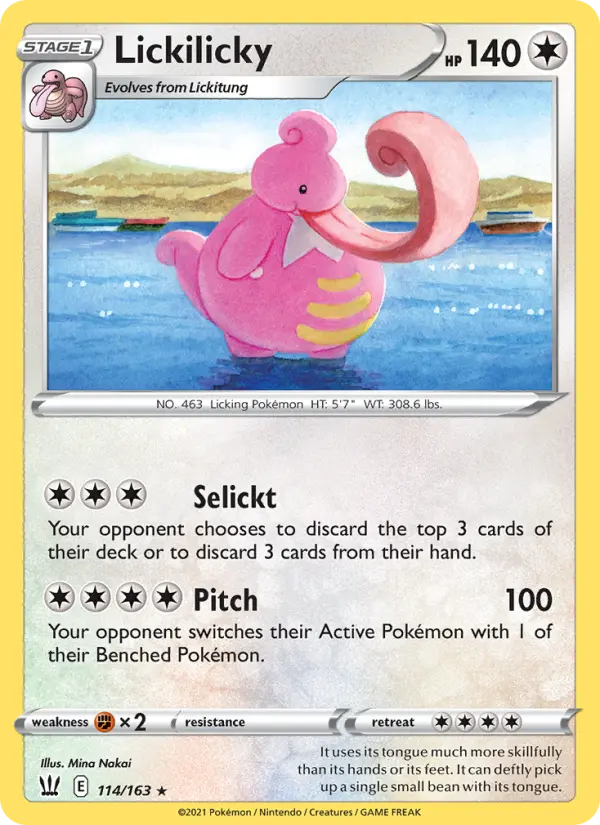 Lickilicky Rare Pokemon card #114 from Battle Styles