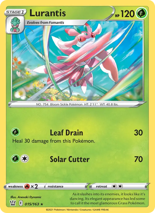 Lurantis Rare Pokemon card #15 from Battle Styles