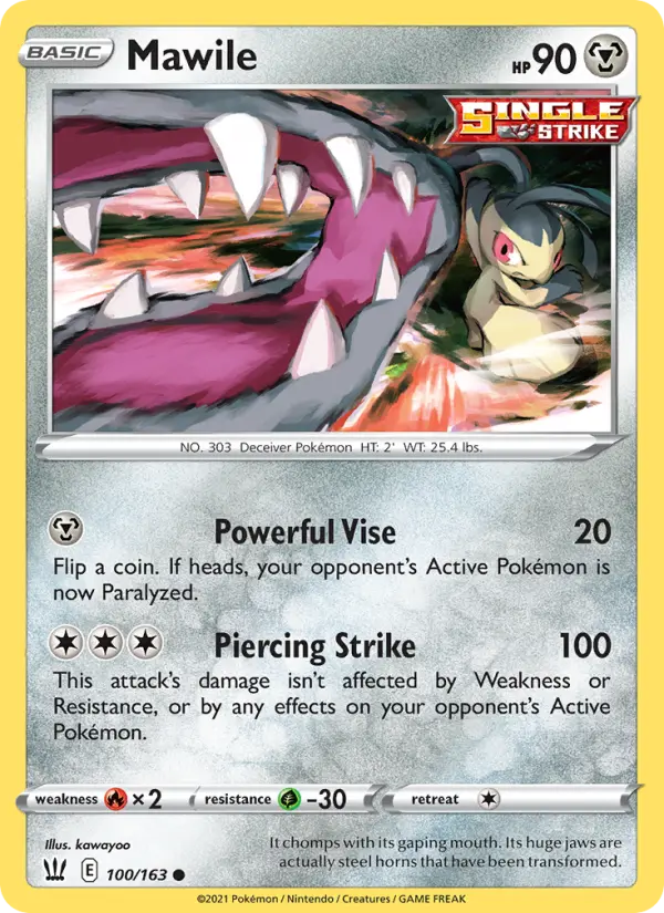 Mawile Common Pokemon card #100 from Battle Styles
