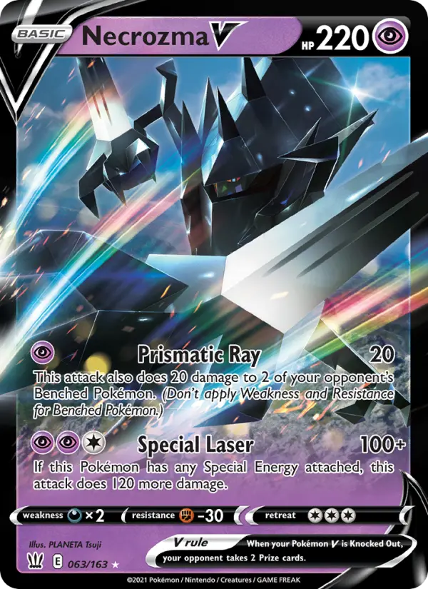 Necrozma V Holo Rare V Pokemon card #63 from Battle Styles
