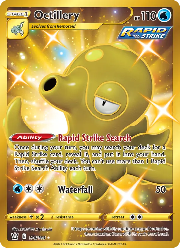 Octillery Secret Rare Pokemon card #178 from Battle Styles