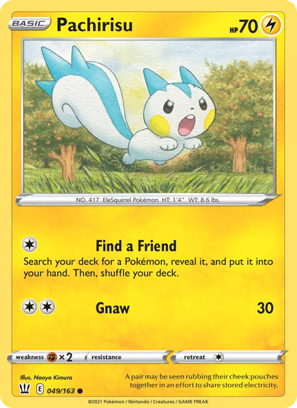 Pachirisu Common Pokemon card #49 from Battle Styles