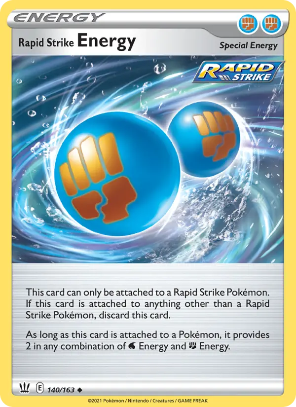 Rapid Strike Energy Uncommon Pokemon card #140 from Battle Styles