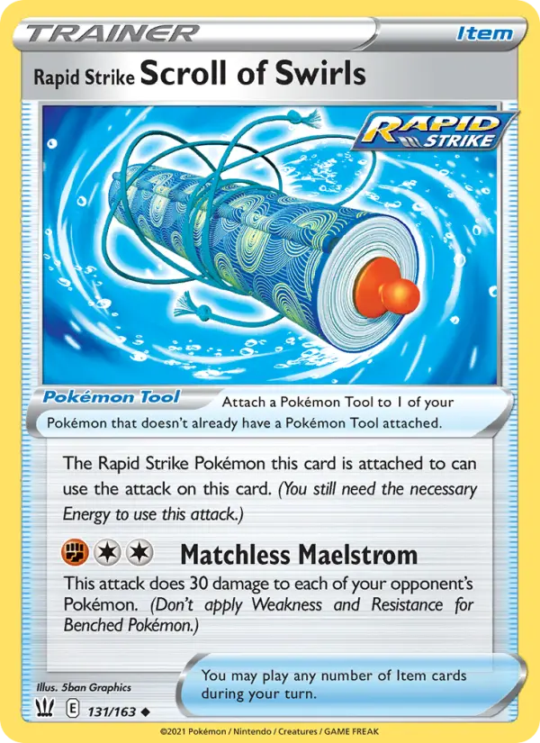 Rapid Strike Scroll of Swirls Uncommon Pokemon card #131 from Battle Styles