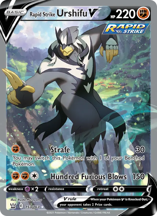 Rapid Strike Urshifu V Ultra Rare Pokemon card #153 from Battle Styles