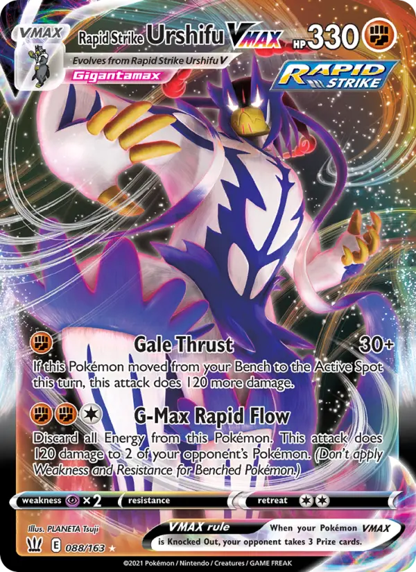 Rapid Strike Urshifu VMAX Holo Rare VMAX Pokemon card #88 from Battle Styles