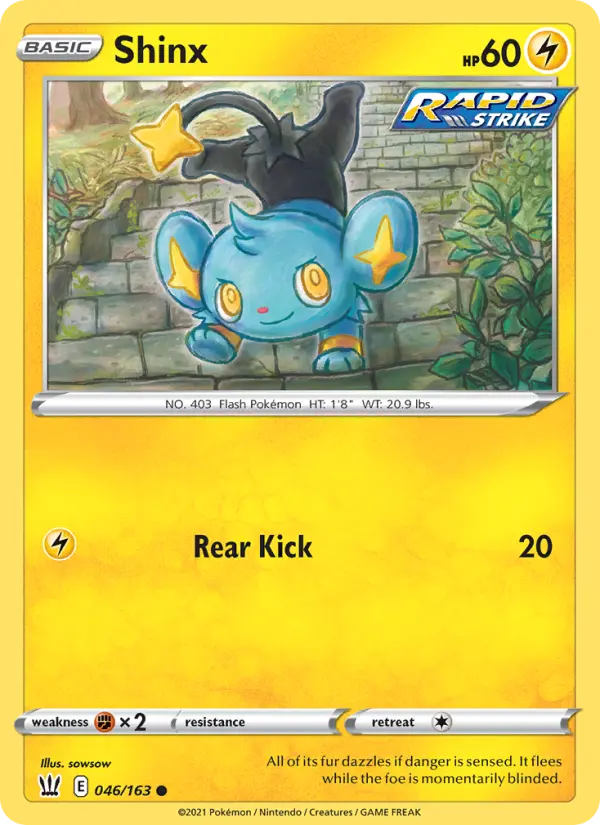 Shinx Common Pokemon card #46 from Battle Styles