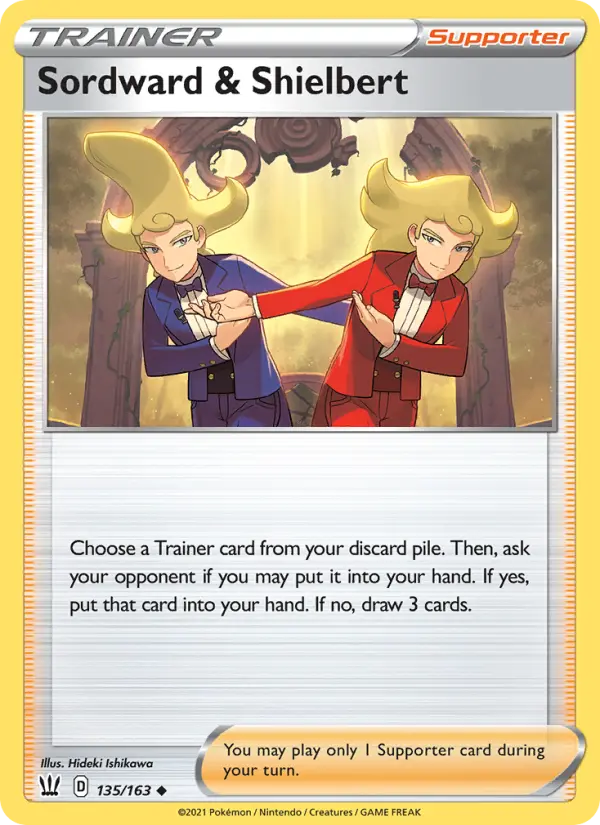 Sordward & Shielbert Uncommon Pokemon card #135 from Battle Styles