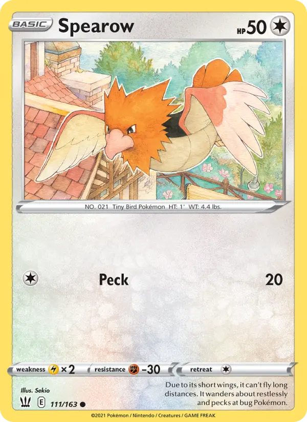 Spearow Common Pokemon card #111 from Battle Styles