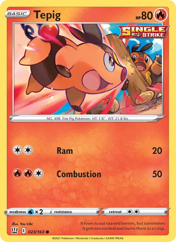 Tepig Common Pokemon card #23 from Battle Styles