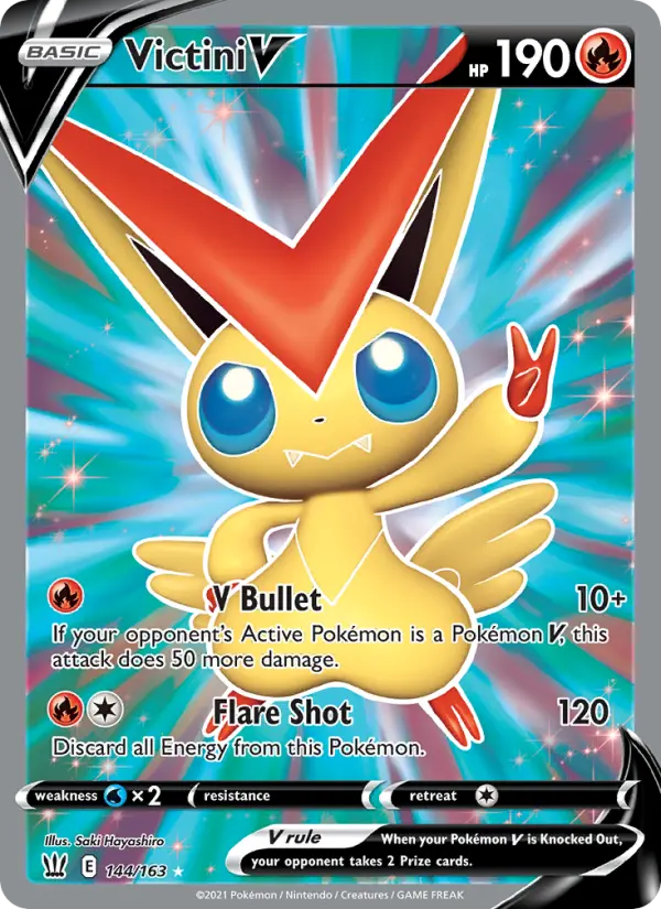 Victini V Ultra Rare Pokemon card #144 from Battle Styles