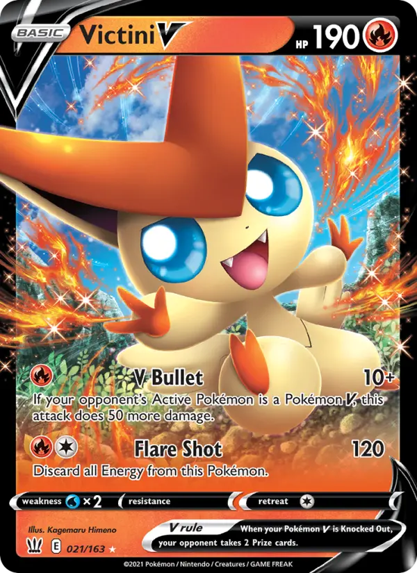 Victini V Holo Rare V Pokemon card #21 from Battle Styles