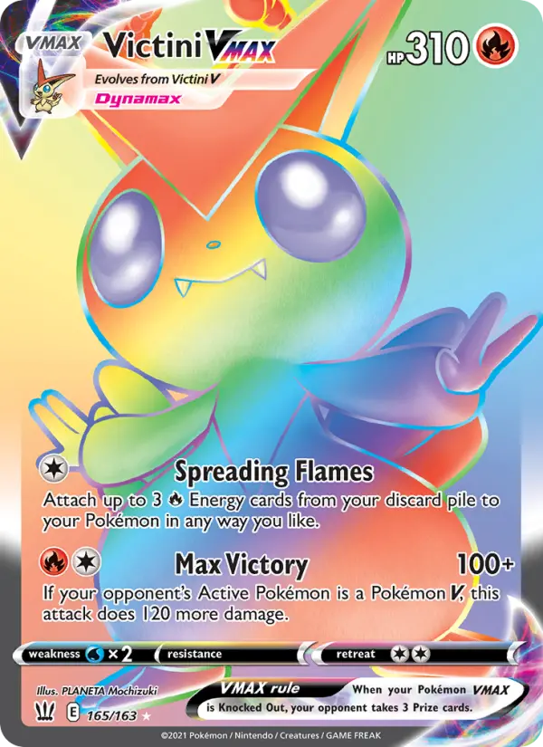 Victini VMAX Secret Rare Pokemon card #165 from Battle Styles