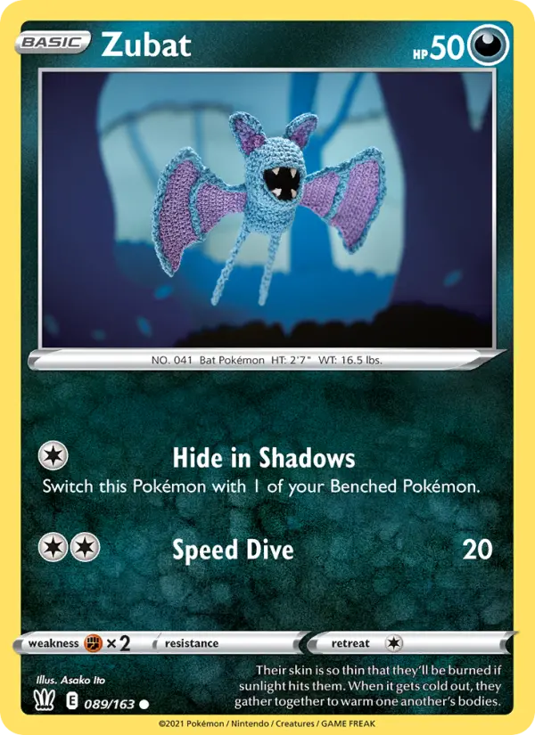Zubat Common Pokemon card #89 from Battle Styles