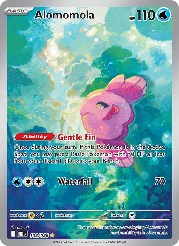 Alomomola Illustration rare Pokemon card #108 from Black Bolt